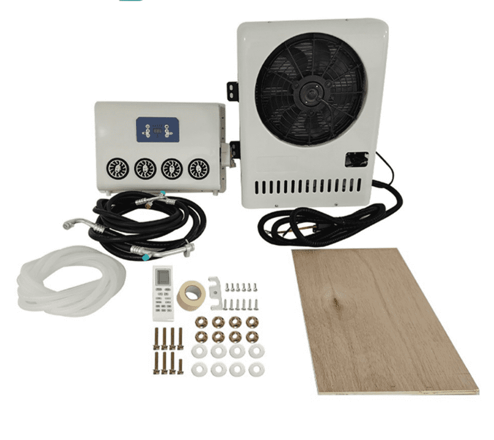 12 volt Truck air conditioner Electric Parking split ac unit 12V 8000BTU Camper Van Car automotive bus rv semi truck dc air conditioning Fit for Excavator Motorhome Cranes